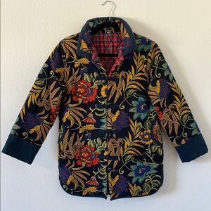 Vintage Quilted Floral Patterned Jacket with Vibrant Colors